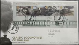 139.GREAT BRITAIN 2011 STAMP M/S CLASSIC LOCOMOTIVES OF ENGLAND FDC - 2011-2020 Dezimalausgaben