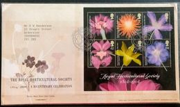 139.GREAT BRITAIN 2004 STAMP M/S THE ROYAL HORTICULTURAL SOCIETY FDC - 2011-2020 Dezimalausgaben