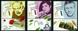 2020	Israel	3vTab	Israeli Authors And Poets - Unused Stamps (with Tabs)