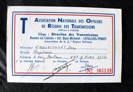 Carte  Association Nationale Des Officiers De Réserve Des Transmissions 2èm Région Militaire - Radios