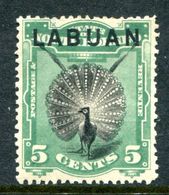 Labuan 1894-69 North Borneo Overprinted - 5c Great Argus Pheasant - P.13½-14 - HM (SG 65a) - North Borneo (...-1963)