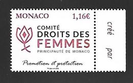 Monaco 2020 - Yv N° 3214 ** - Comité Pour La Promotion Et La Protection Des Droits Des Femmes - Nuevos