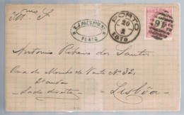 Portugal, 1870/6, Porto-Lisboa - Covers & Documents