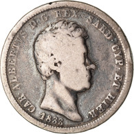Monnaie, États Italiens, SARDINIA, Carlo Alberto, 2 Lire, 1833, Genoa, TB - Piémont-Sardaigne-Savoie Italienne