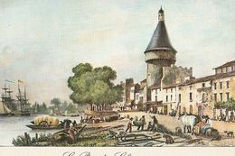 LIBOURNE  - Vieille Gravure Du 18ème Siècle - Le Port Et La Vieille Tour.    CPM - Libourne