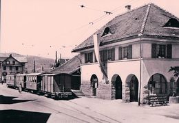 Schweizer Eisenbahn, Elektrische Strassenbahnen Zug, Train à Unterägeri Gare, Photo 1954 BVA ESZ 35.12 - Strassenbahnen