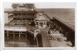 Real Photo Postcard, Lowestoft South Pier, Seaside, Building, People, Sea View. - Lowestoft