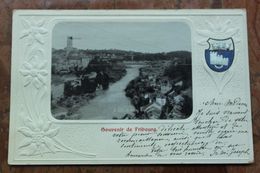 FRIBOURG (SUISSE) - CARTE GAUFREE - SOUVENIR - Fribourg