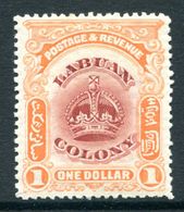 Labuan 1902-03 Colony - $1 Claret & Orange - P.14½-15 - HM (SG 128a) - Bornéo Du Nord (...-1963)