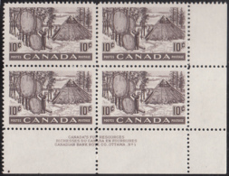 Canada 1950 MNH Sc #301 10c Fur Resources Plate 1 LR - Números De Planchas & Inscripciones