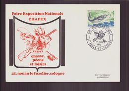 France, Carte Avec Cachet Commémoratif " Foire Nationale Chapex " Du 17 Juin 1972 à Nouan-le-Fuzelier - Commemorative Postmarks