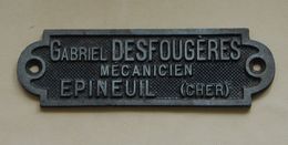 Epineuil-le-Fleuriel, Plaque Gabriel Desfougères, Mécanicien - Sonstige & Ohne Zuordnung