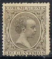 Sello  30 Cts Alfonso XIII Pelon, TELEGRAFOS, Perforado Telegrafico , Num 222T º - Télégraphe