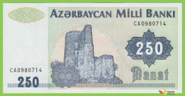 Voyo AZERBAIJAN 250 Manat ND/1999 P13b B303b CA UNC Maiden Tower - Azerbaïdjan