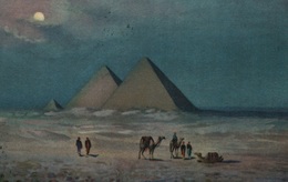 Giza, Egypt (Gizeh, Egypte) - The Pyramids At Moonlight -  Pub By Lehnert & Landrock - Pyramides