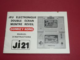 Rare Manuel D'instructions Vintage DONKEY KONG Jeu électronique Double Ecran Montre Réveil J.I 21 Nintendo - Autres & Non Classés