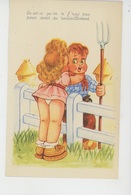 Illustrateur ENFANTS - LECLERC - Jolie Carte Fantaisie Fillette Et Garçon Avec Fourche - Leclerc