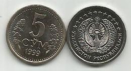 Uzbekistan 5 Som Sum 1999. High Grade KM#9 - Ouzbékistan