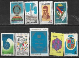 1980 Uruguay Rotary-est. Centenario-Humboldt-esc. Rocha-energia Atómica-Hereford-constitución-dia Del Sello-esc.Flor 9v. - Uruguay