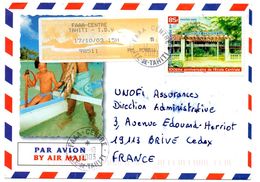 Polynésie Française Cachet Manuel FAAA CENTRE  Iles Du Vent + Etiquette Vignette GAPA Guichet ILE DE TAHITI 2003 - Lettres & Documents