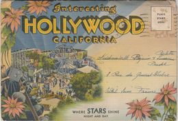 HOLLYWOOD CALIFORNIA INTERESTING WHERE STARS SHINE NIGHT AND DAY 18 VUES  CARTES A SYSTEME - Los Angeles