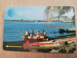 ST KITTS & NEVIS  GPT CARD $10,-  NO SERIAL NUMBER  1992 LOCAL FISCHERMAN AT WORK **2379** - Saint Kitts & Nevis