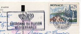 Monaco -- Tp Seul Sur Carte Postale Palais Princier--cachet ,flamme Avec Double Passages........à Saisir - Storia Postale