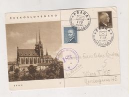 CZECHOSLOVAKIA  PRAHA 1947 Nice Censored Postal Stationery To Austria - Covers & Documents