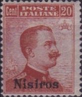 CV:€108.00 ITALIAN OCCUPATION NISIROS 1912 King 20c OVPT. - Egeo (Nisiro)