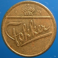 KB147-2 - FOKKER Mint Master Sign - Amsterdam Schiphol  - B 20.0mm - Koffie Machine Penning - Coffee Machine Token - Professionnels/De Société