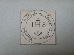 Ex-libris Typographique XIXème - BELGIQUE - BIBLIOTHEQUE DE LA SOCIETE DES JESUITES DE MONS - Exlibris