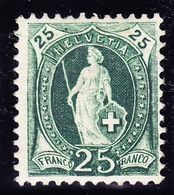 1885 25 Rp. Blaugrün Bis Gräulichblaugrün. Kat Nr. 67Ab. Ungebrauch Mit Kleiner Falzspur. Kleines Prüfzeichen AC? - Unused Stamps