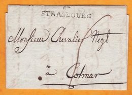 1797 - An VI - Marque Postale 67 Strasbourg (4 X 40 Mm) Sur LAC Vers Colmar, Haut Rhin - 1701-1800: Precursores XVIII