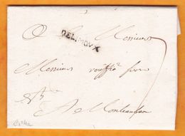 1760 - Marque Postale DELIMOUX, Limoux, Aude (3 X 28 Mm) Sur LAC Pliée Vers Montauban, Tarn Et Garonne - 1701-1800: Precursors XVIII