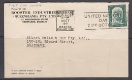 AAT 1961 Mawson 1v FDC Ca Brisbane Posted At Pillar Box 18 Oct 1961 (48112) Cover Is Damaged !! - FDC