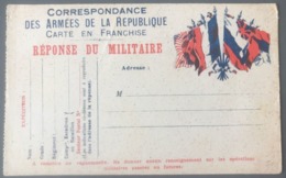 France - WW1 - CPFM - REPONSE DU MILITAIRE Neuve - (B2942) - 1. Weltkrieg 1914-1918