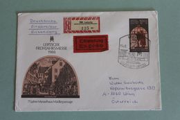 DDR Ganzsache "Leipziger Frühjahrsmesse 1988", Einschreiben, Eilboten Nach Österreich - Briefomslagen - Gebruikt