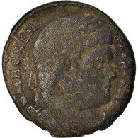 Monnaie, Magnentius, Maiorina, 350, Lyon - Lugdunum, TB+, Cuivre, RIC:112 - The End Of Empire (363 AD To 476 AD)