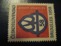 BRUXELLES 1958 Belgium Na Svetove Vystave World Expo Poster Stamp Vignette CZECHOSLOVAKIA Label - 1958 – Brussel (België)