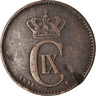 Monnaie, Danemark, Christian IX, 2 Öre, 1891, TB+, Bronze, KM:793.1 - Dinamarca