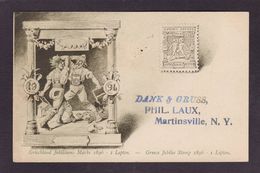 CPA Philatélie Timbre Poste Amérique Etats Unis Circulé En 1899 Précurseur Grèce - Stamps (pictures)