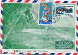 POLYNESIE FRANCAISE LETTRE PAR AVION DEPART PAPEETE 7-8-1972 POLYNESIE FRANCAISE POUR LA FRANCE - Cartas & Documentos