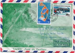 POLYNESIE FRANCAISE LETTRE PAR AVION DEPART PAPEETE 7-8-1972 POLYNESIE FRANCAISE POUR LA FRANCE - Lettres & Documents