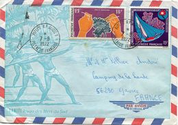 POLYNESIE FRANCAISE LETTRE PAR AVION DEPART PAPEETE 7-8-1972 POLYNESIE FRANCAISE POUR LA FRANCE - Covers & Documents