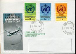 Rhodesia Rodesien Mi# 132-4 Set On Official FDC - Concession - IMO WMO - Rhodesien (1964-1980)