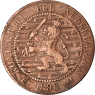 Monnaie, Pays-Bas, William III, 2-1/2 Cent, 1886, Utrecht, TTB, Bronze, KM:108.1 - 1849-1890 : Willem III