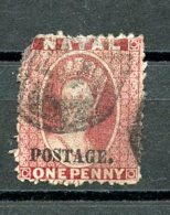 Natal, 1869, 1 P. Carmine, Postage Overprint, Damaged, Used, Michel 15 Type I - Natal (1857-1909)