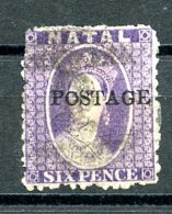 Natal, 1870, 6 P. Light Violet, Postage Overprint, Damaged Perforation, Used, Michel 26 - Natal (1857-1909)