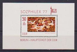 GERMANIA DEMOCRATICA DDR FOGLIETTI 1977 ESPOSIZIONE FILATELICA SOZPHILEX UNIF. BF.48 MNH XF - 1° Giorno – FDC (foglietti)