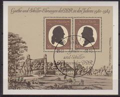 GERMANIA DEMOCRATICA DDR FOGLIETTI 1982 JOHANN WOLFGANG VON GOETHE UNIF. BF66 USATO VF - 1st Day – FDC (sheets)